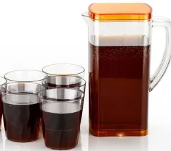 MACARIZE 2000ml Unbreakable Plastic Jug with Glass Set