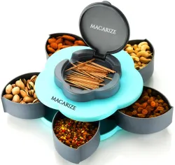 MACARIZE Plastic Grocery Container - 1500 ml  (Grey, Blue)