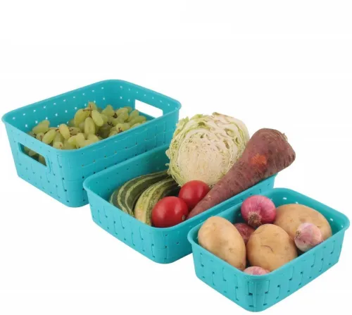 Image of MACARIZE Plastic Smart Utility Ruff & Tuff Storage Basket (Pack of 3)