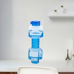MACARIZE Shape Water Bottle | 750 ml Plastic Bottle (Pack of 1, Blue)