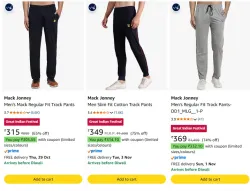 Mack Jonney Amazon Brand - Symbol Mens Cotton Rich Strechable Knit Terry Track