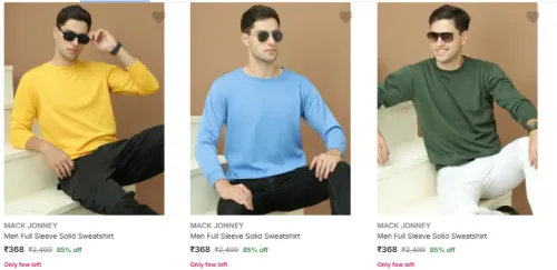Image of Mack Jonney Men's Sweatshirts at minimum 84% Discount