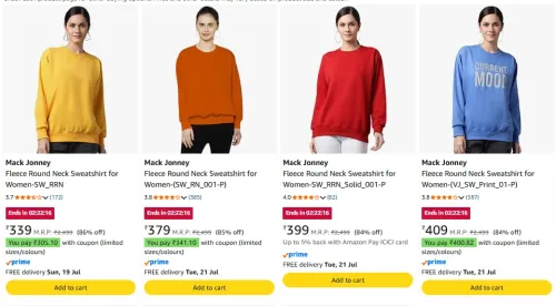 Image of Mack Jonney women's Sweatshirts upto 86% discount 