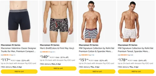Image of Macroman M-Series Underwear @ Starting ₹117