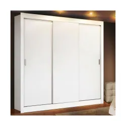 Madesa 3 Sliding Doors Wardrobe Ample Storage Wooden