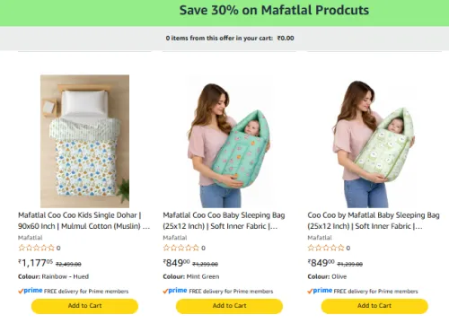Image of Mafatlal Baby & Home Furnishing Products on 30% Coupon