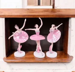 Mag Creation 5 Types of Ballet Dancing Girl as a Toy and Showpiece Decorative Showpiece  -  15 cm (Polyresin, Pink)