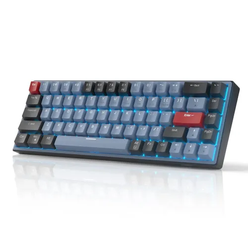 Image of MageGee 60% Mechanical Gaming Keyboard,68Keys Compact Blue LED Backlit Gaming Keyboard, Sky Wired Ergonomic Mini Office 