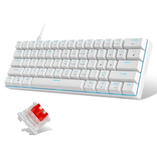 Image of MageGee 60% Mechanical Gaming Keyboard (Red Switches, Blue Light)
