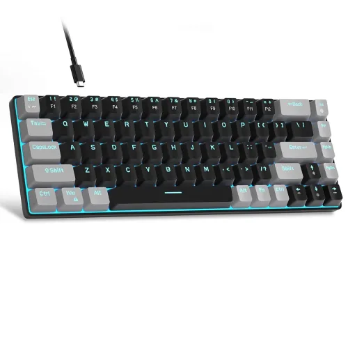 Image of MageGee Portable 60% Mechanical Gaming Keyboard, MK-Box LED Backlit Compact 68 Keys Mini Wired Office Keyboard 
