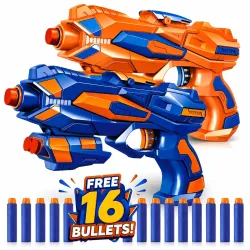 Magicwand® Plastic Foam Dart Guns with 16 Bullets【Pack of 2 Guns】【Colors as Per