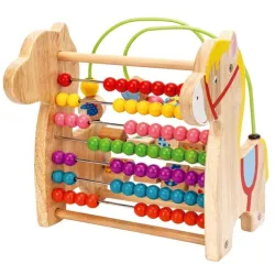 Magicwand® Wooden Multi Colored Early Learning Camel Shaped Abacus Beads Roller