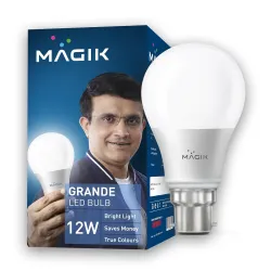 MAGIK Grande 12W LED Bulb | Cool White (6500K) | B22 Base | High Brightness LED Lamp for Home & Office, Energy Efficient