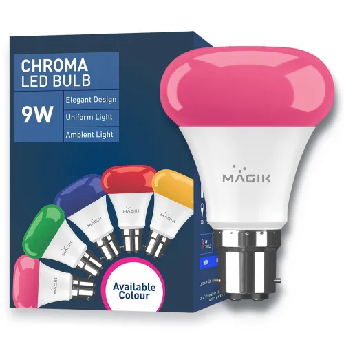 Image of MAGIK Chroma 9W Pink LED Bulb (B22 Base)