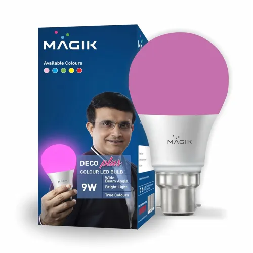 Image of MAGIK Deco Plus 9W (Pink) LED Bulb | B22 Base | Decorative Light for Home, Festive & Party Ambience 