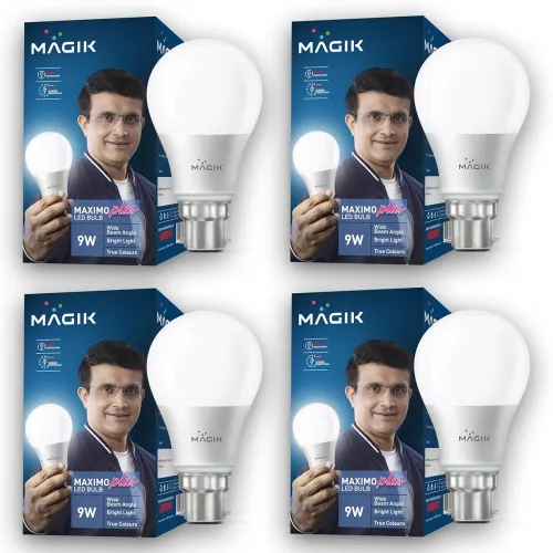 Image of MAGIK Maximo Plus 9W LED Bulb | Cool White (6500K) | B22 Base | Energy Efficient with 4kV Surge Protection | Long Life L