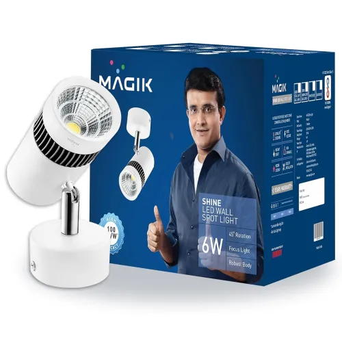Image of MAGIK Shine 6W LED Wall Spot Light | Warm White | Adjustable Focus Light for Indoor Accent & Task Lighting | Energy-Effi