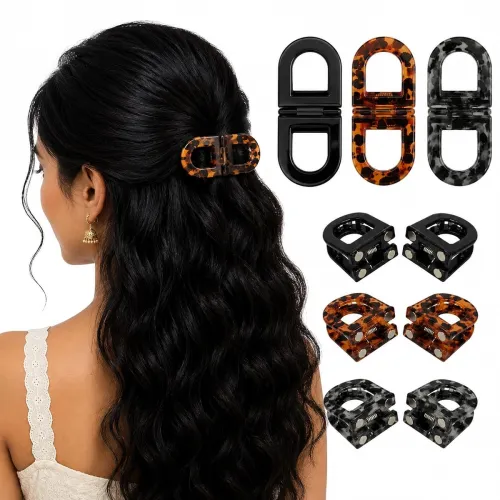 Image of Magnetic Hair Clips for Women Set of 2, 2-in-1 Hair Clutcher with Strong