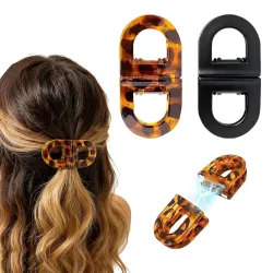 Stylish Magnetic Oval Hair Barrette Clips Set Of 2
