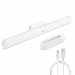 Magnetic Rechargeable LED Light Bar – 30 cm White Plastic Under‑Cabinet & Closet Lamp with Touch‑Control