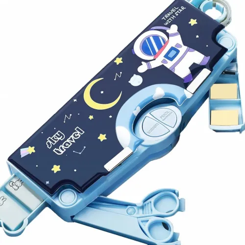 Image of Magnetic Space Pencil Box (Blue)