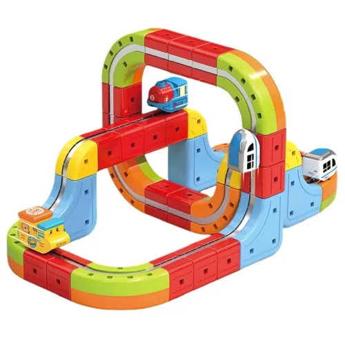 Image of Magnetic Train Set for Kids – 38 Pcs with 1 Train