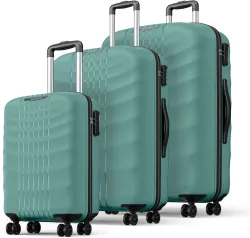 Magnum by Safari Hard Body Set of 3 Luggage 8 Wheels - LIFT 55/66/75 4W SAGE GREEN - Green