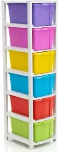 Image of MAHADEV ENTERPRISE 6 Compartments Plastic Chest of Drawers (Multicolor)