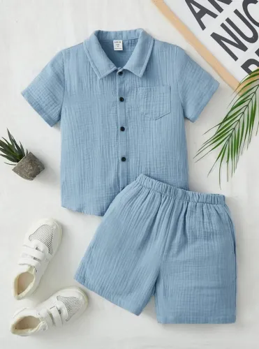 Image of MAHADEVFAB Baby Boys Casual Shirt Shorts