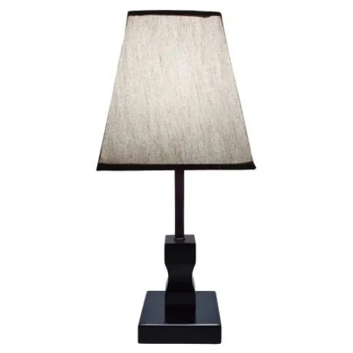 Image of Maharaj Mall Conical Shade Classic Off-White Khadi and Beautiful Black Base Table Lamp for Bedroom and Drawing Room