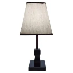 Maharaj Mall Conical Shade Classic Off-White Khadi and Beautiful Black Base Table Lamp for Bedroom and Drawing Room
