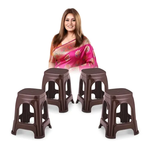 Image of MAHARAJA Strong & Durable Stool | Modern Beige Polypropylene Stackable Stool
