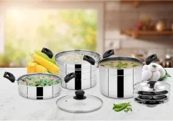 MAHAVIR Stainless Steel Stainer, Steamer & Idli Plates Induction