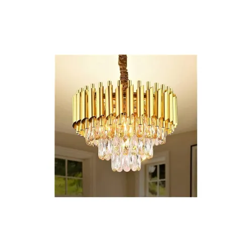 Image of Mahganya Crystal Chandelier for Living Room Bedroom Office Jhoomar Glass Crystal Big Size Jhumar Modern Ceiling Light (M