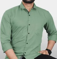 Mahima Ethnic Centres Men’s Solid Formal Shirt Cotton Slim Fit Business Casual Button Down
