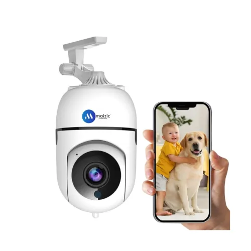Image of Maizic Smarthome Dual Lens Mini Fox | 5+5MP WiFi CCTV Camera with PTZ & Fixed View, AI Motion Detection, Color Night Vis