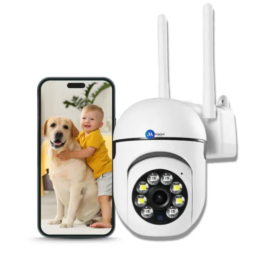 Image of Maizic Smarthome Wi-Fi Indoor Camera 3MP HD Pan-Tilt Zoom CCTV Camera, Outdoor Indoor Security 2 Way Talk, Color Night V