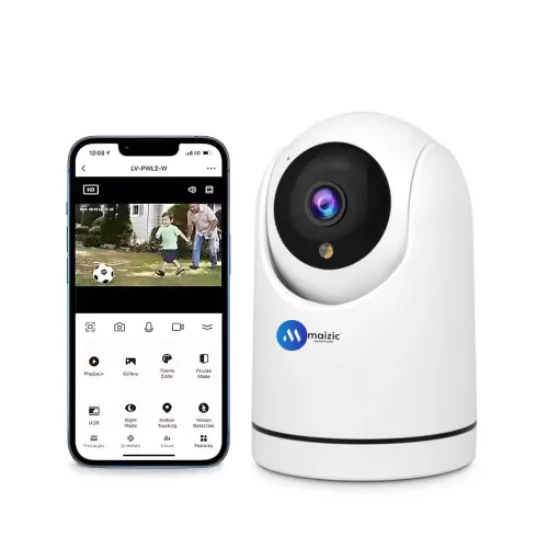Image of Maizic Smarthome 3MP 360° PTZ Wi-Fi CCTV Camera Indoor Security Camera, Motion Detection, 2 Way Talk, Color Night Vision