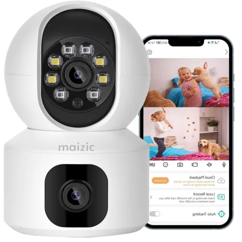 Image of Maizic Smarthome 5MP+5MP 360° WiFi CCTV Camera | Pan Tilt | Color Night Vision | Motion Tracking | 2-Way Talk