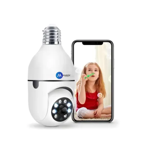Image of Maizic Smarthome Smart Robo Bulb Camera with Live View 2 Way intercom Sd Card Recording 360 Panoramic View Motion Detect