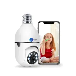 Maizic Smarthome Smart Robo Bulb Camera with Live View 2 Way intercom Sd Card Recording 360 Panoramic View Motion Detect