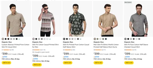 Image of Majestic Man Shirts at minimum 73% Discount