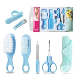 Majestique Baby Grooming Set, Baby Hair Brush, Comb, Nail Clipper, Nail File and Soft Baby Towel, Baby Grooming Kit for 