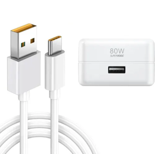 Image of MAK 80W SuperVOOC 6A Mobile Wall Charger with Cable