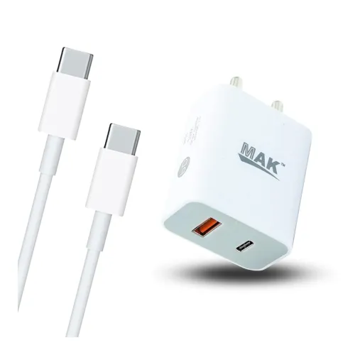 Image of MAK 20W Dual Port Rapid Mobile Charger Adapter with Type-