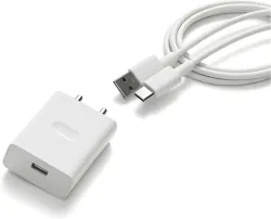 MAK 65 W SuperVOOC 4 A Wall Charger for Mobile with Detachable Cable (White, Cable Included)