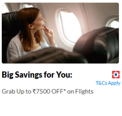 Image of makemytrip HDFC coupon : Flat ₹7500 off on International Flights HDFC Bank Credit Card EMI 