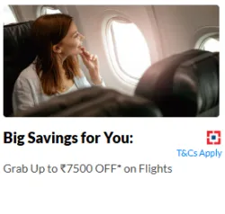  makemytrip HDFC coupon : Flat ₹7500 off on International Flights HDFC Bank Credit Card EMI 
