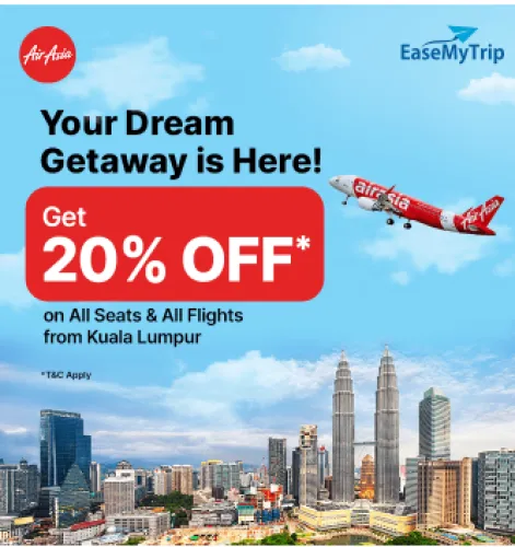 Image of MakeMyTrips Flight: Up to 20% off on all AirAsia flight from Kuala Lumpur 