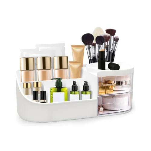 Image of Anshri Makeup Organizer Storage Box with Drawers (White)